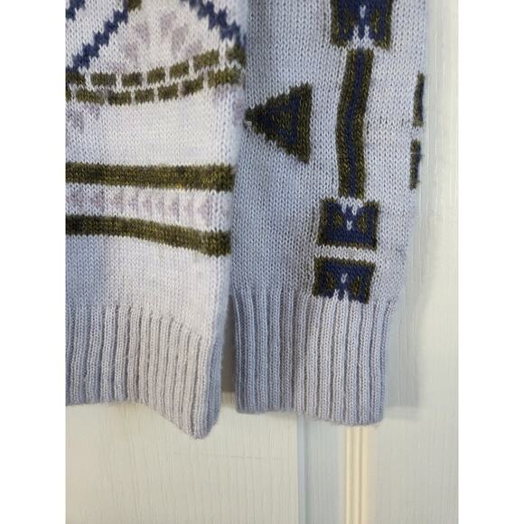 J Crew Pale Blue Wool Mohair Nordic Fair Isle Ski Pullover Sweater Women's Small - Picture 6 of 12